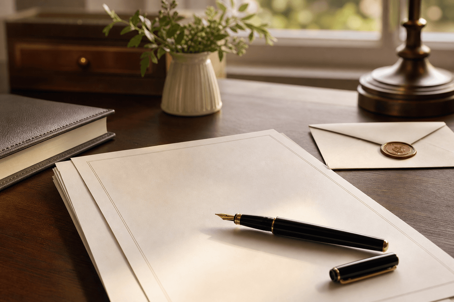 Will writing documents on a desk